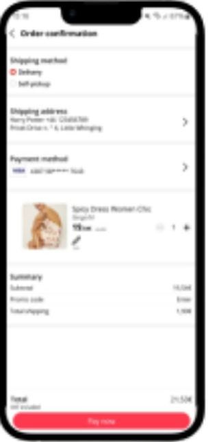Redesigned order confirmation flow that confirms the action clearly without distractions