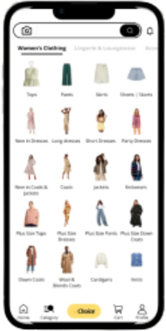 Redesigned category page narrowed to relevant options matching the selected intent