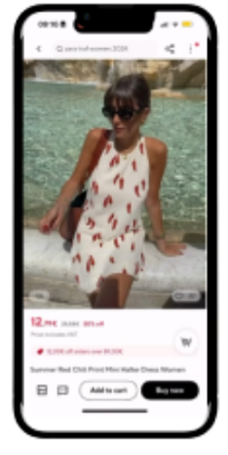 Original product page cluttered with discounts, recommendations, and scattered details