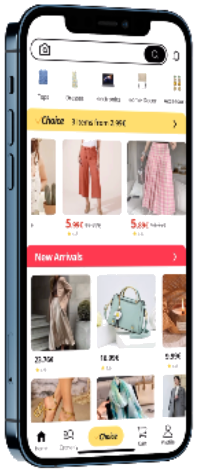 AliExpress mobile app shown on an iPhone
