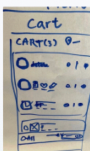 Hand-drawn Cart wireframe