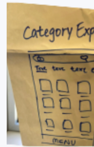 Hand-drawn Category Explore wireframe