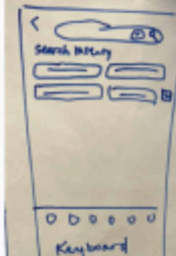 Hand-drawn Search History wireframe